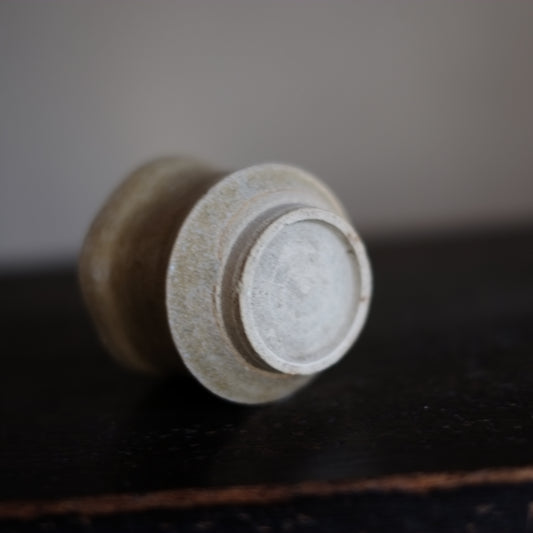 時代 黄釉 ぐい呑み 筒盃 (幕末-明治頃)