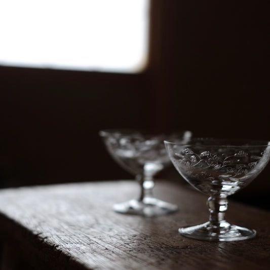 時代欧州 エッチング クープグラス (1900'〜1950's)