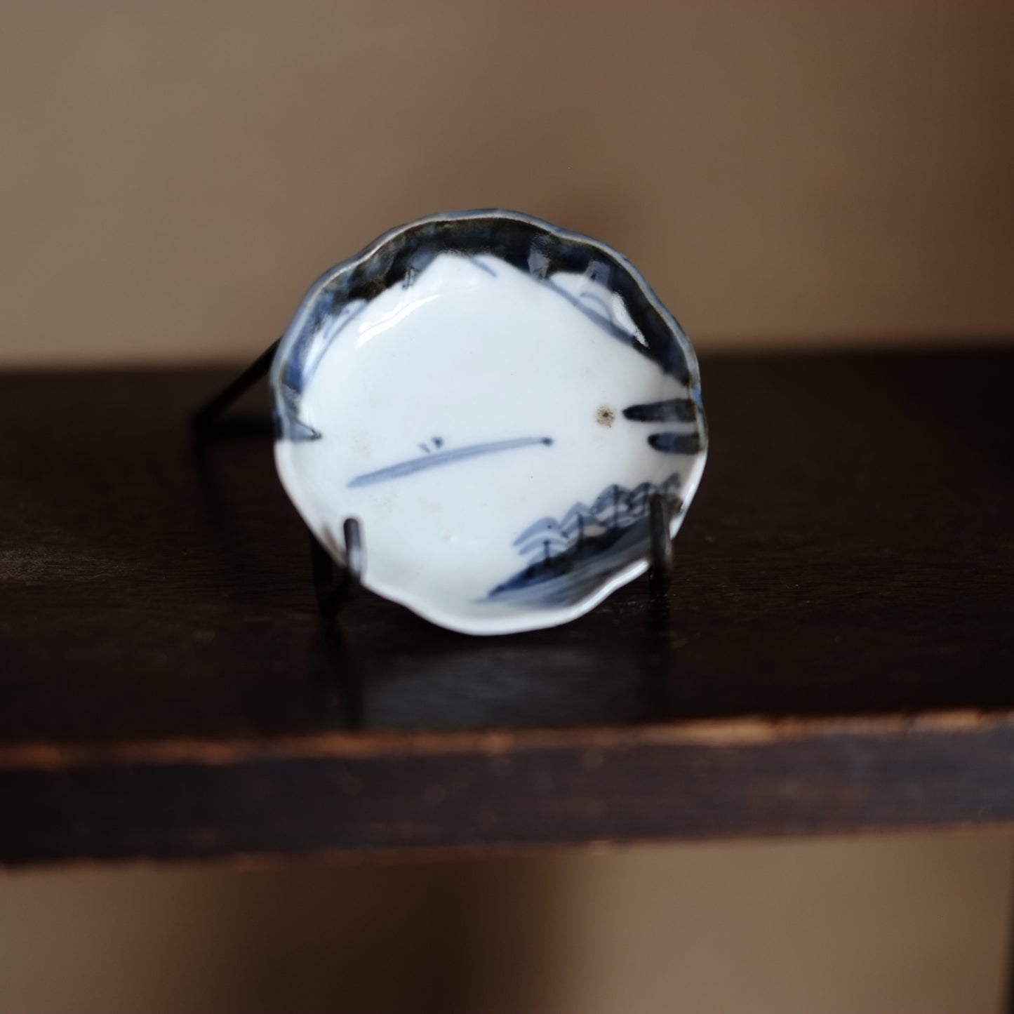 古伊万里 山水図 豆皿(江戸時代)