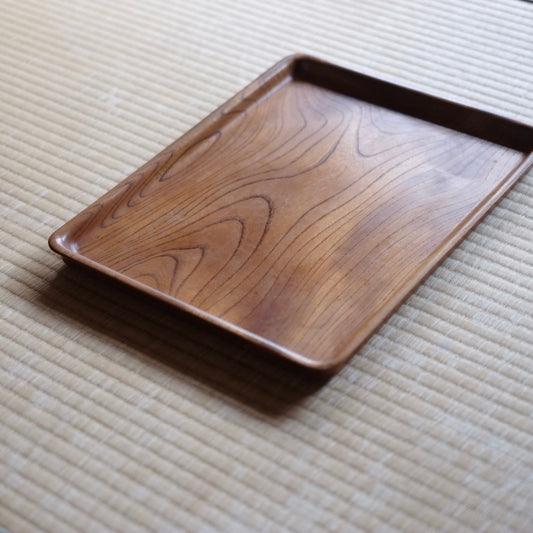 時代 白木長方刳抜木地盆 (大正-戦前頃)