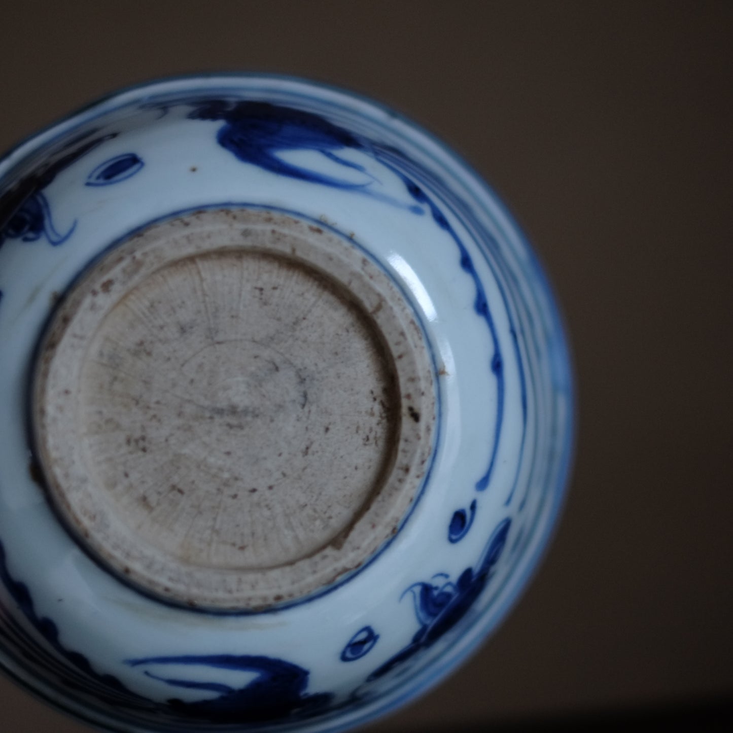 雲鳳凰文 青花深皿(明末清初)