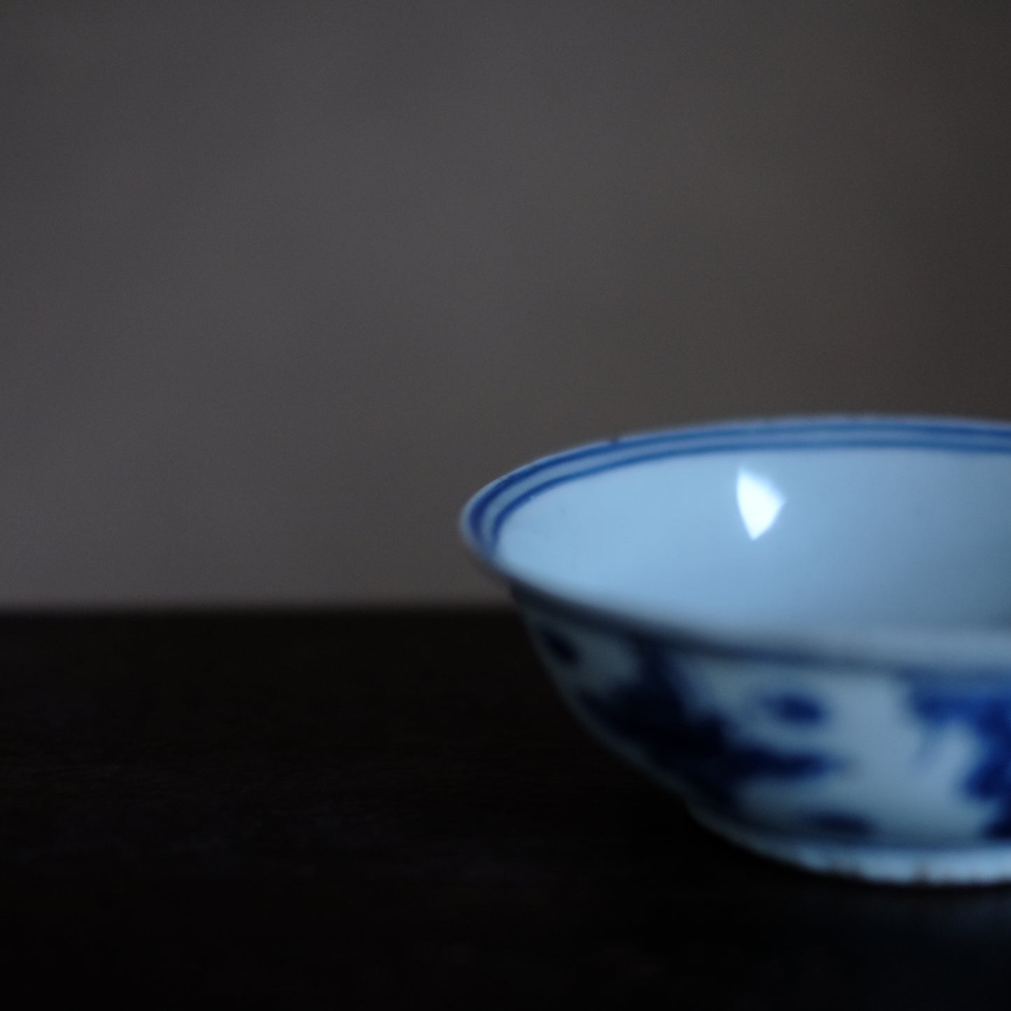 雲鳳凰文 青花深皿(明末清初)