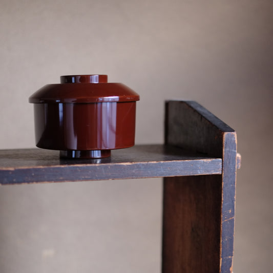 時代 利休形潤塗蓋付面桶椀・大 『飯椀』 (江戸-明治初期18-19世紀)