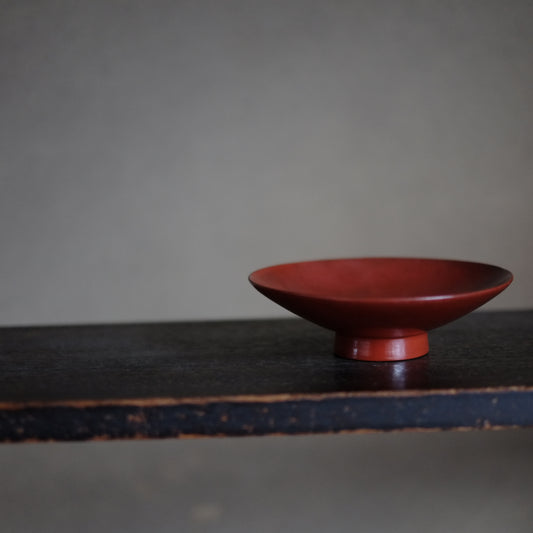 時代 朱漆塗皿 大引盃 (江戸時代)