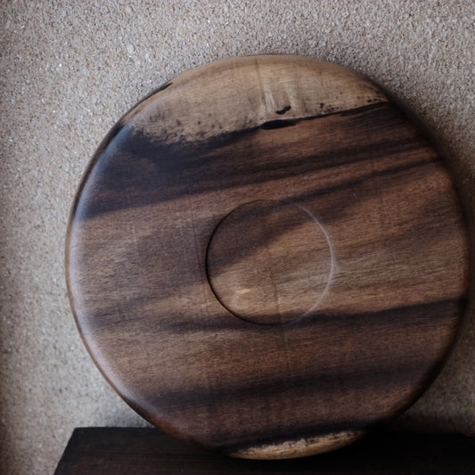 時代 黒柿 木地丸盆
