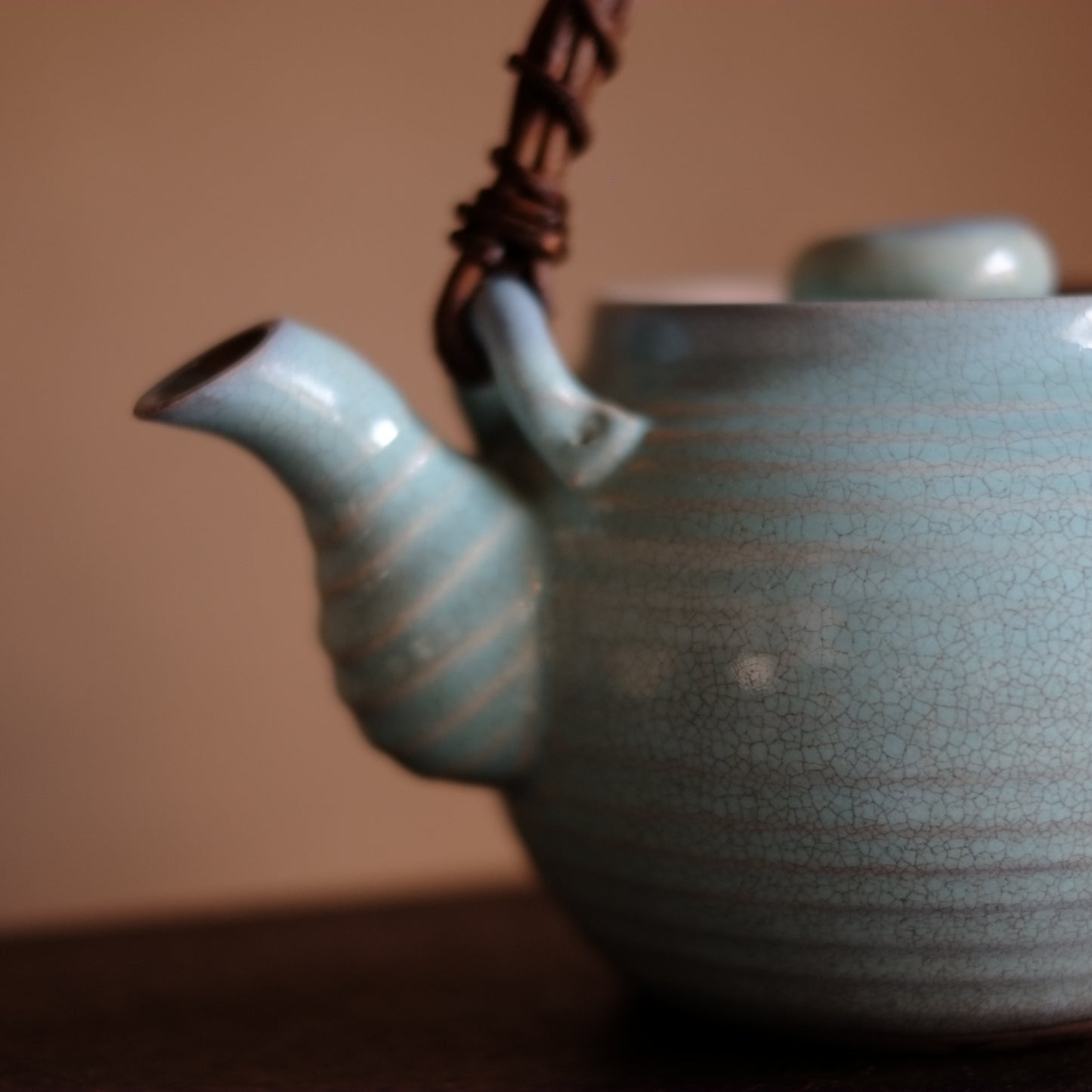 時代 緑釉土瓶(大正-戦前頃)