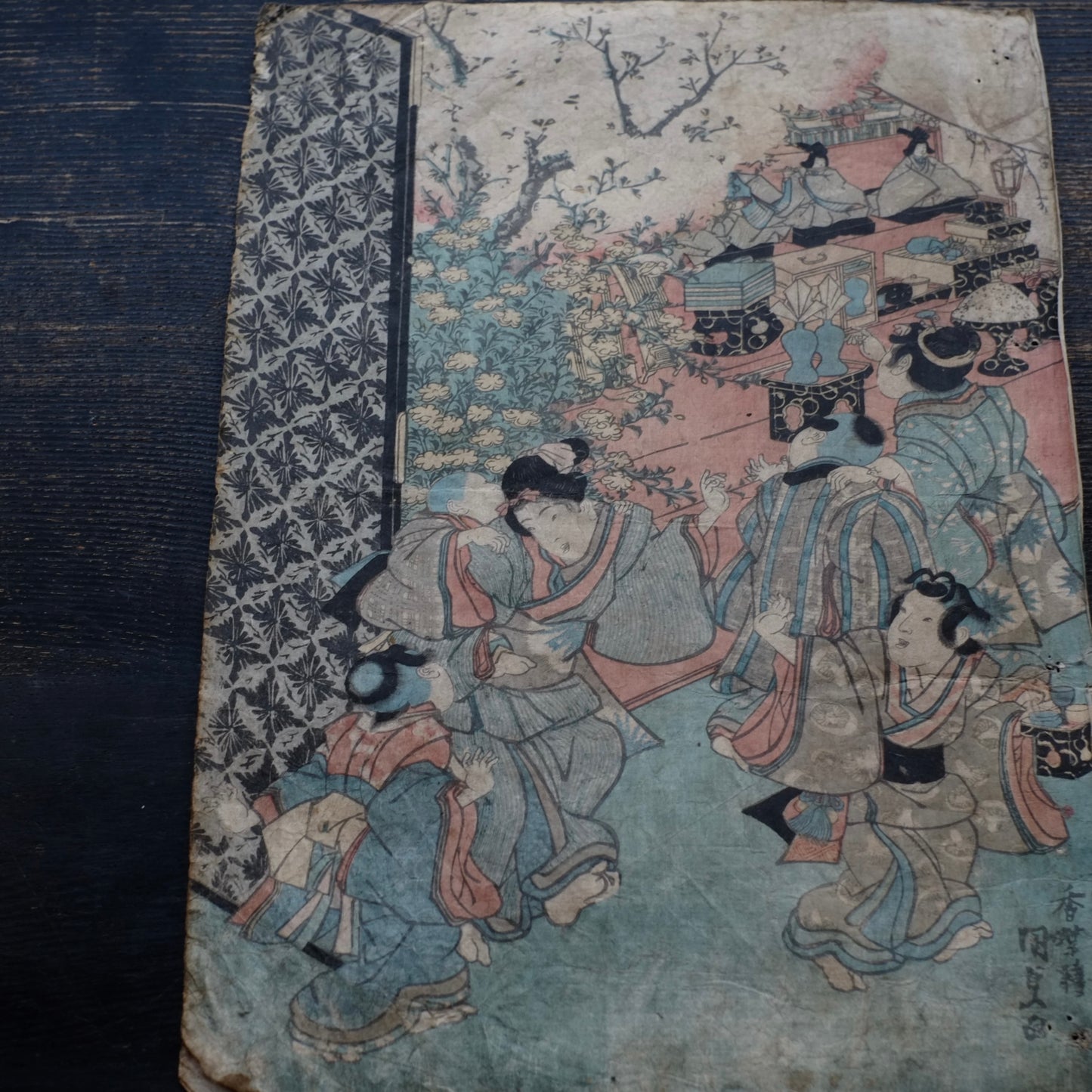 歌川国貞 浮世絵 手刷木版画 (江戸時代)