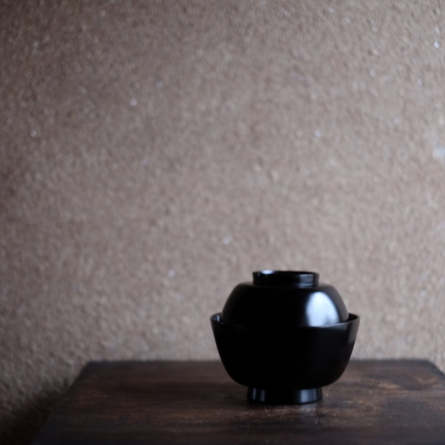 時代 輪島塗 黒漆蓋付椀 (明治時代)