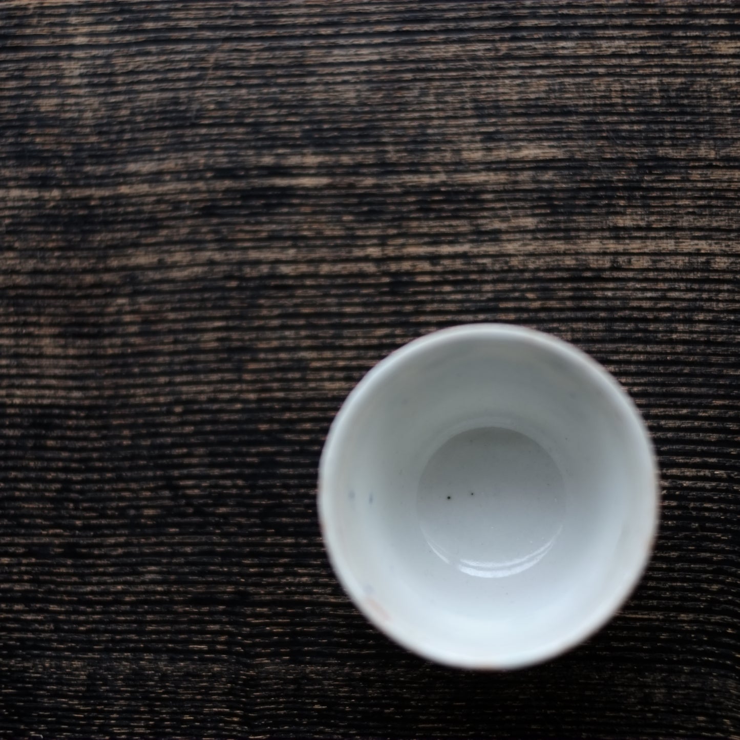 巨鹿城焼 秋草文染付 煎茶碗 盃 (江戸末)