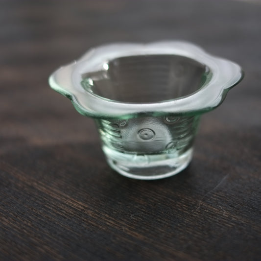 時代 縁輪花翆ガラス 深皿(20世紀)