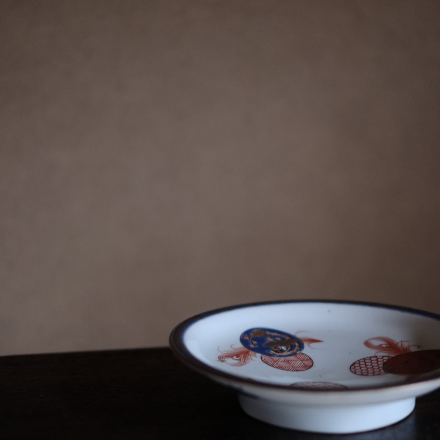 吉祥丸紋 色絵金蘭手 台皿 (19世紀)