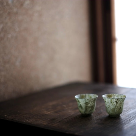 時代 唐物 玉石杯 一對(二客セット)