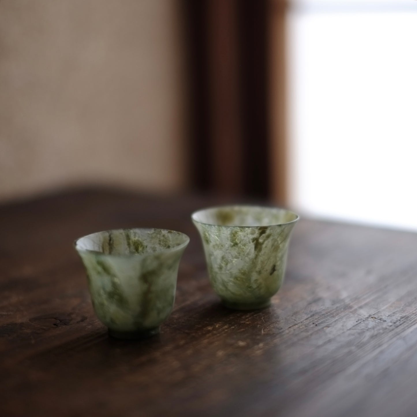 時代 唐物 玉石杯 一對(二客セット)