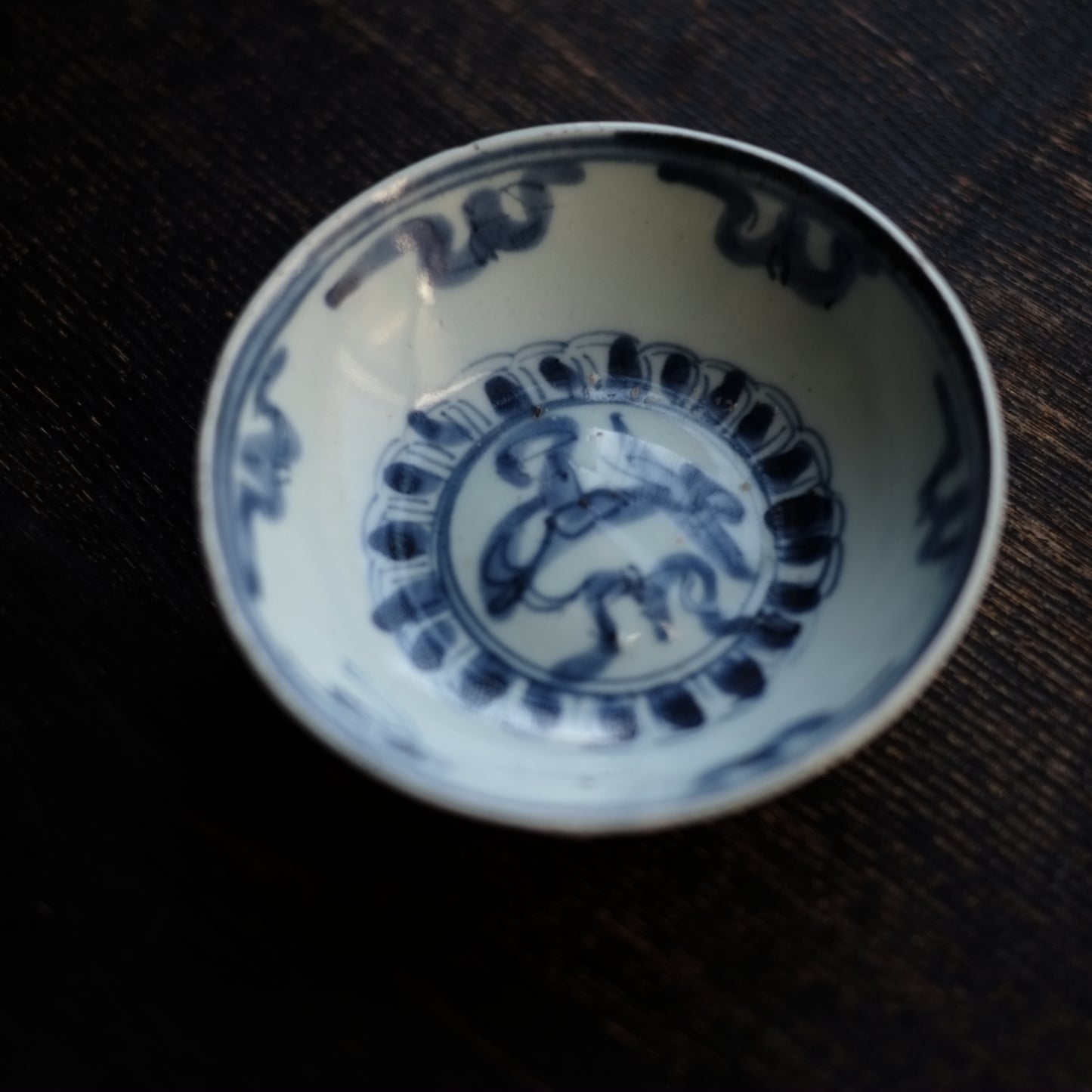 青花 小皿 平盃 (明末清初)