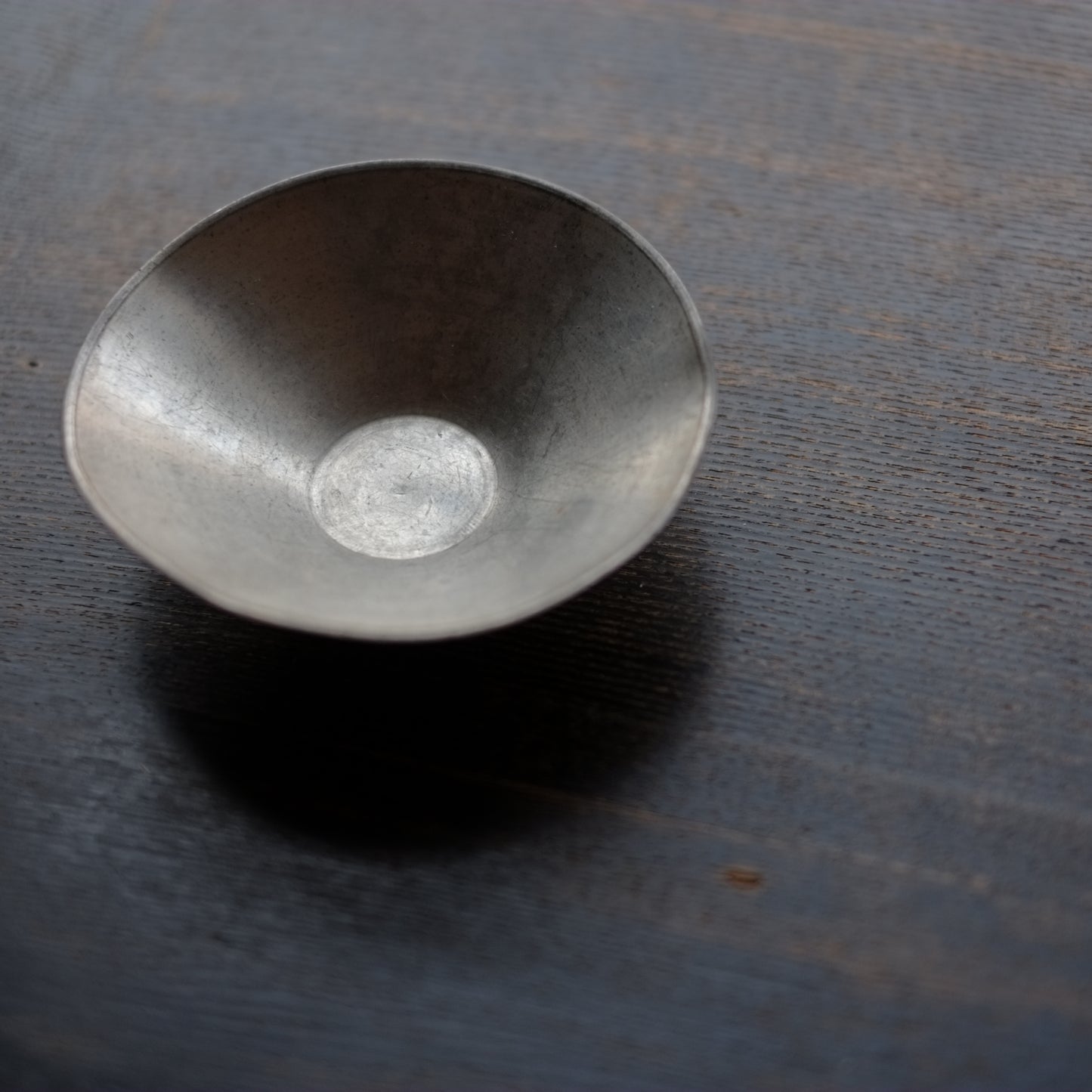 時代 古錫 小茶碗 平盃 (江戸-明治)