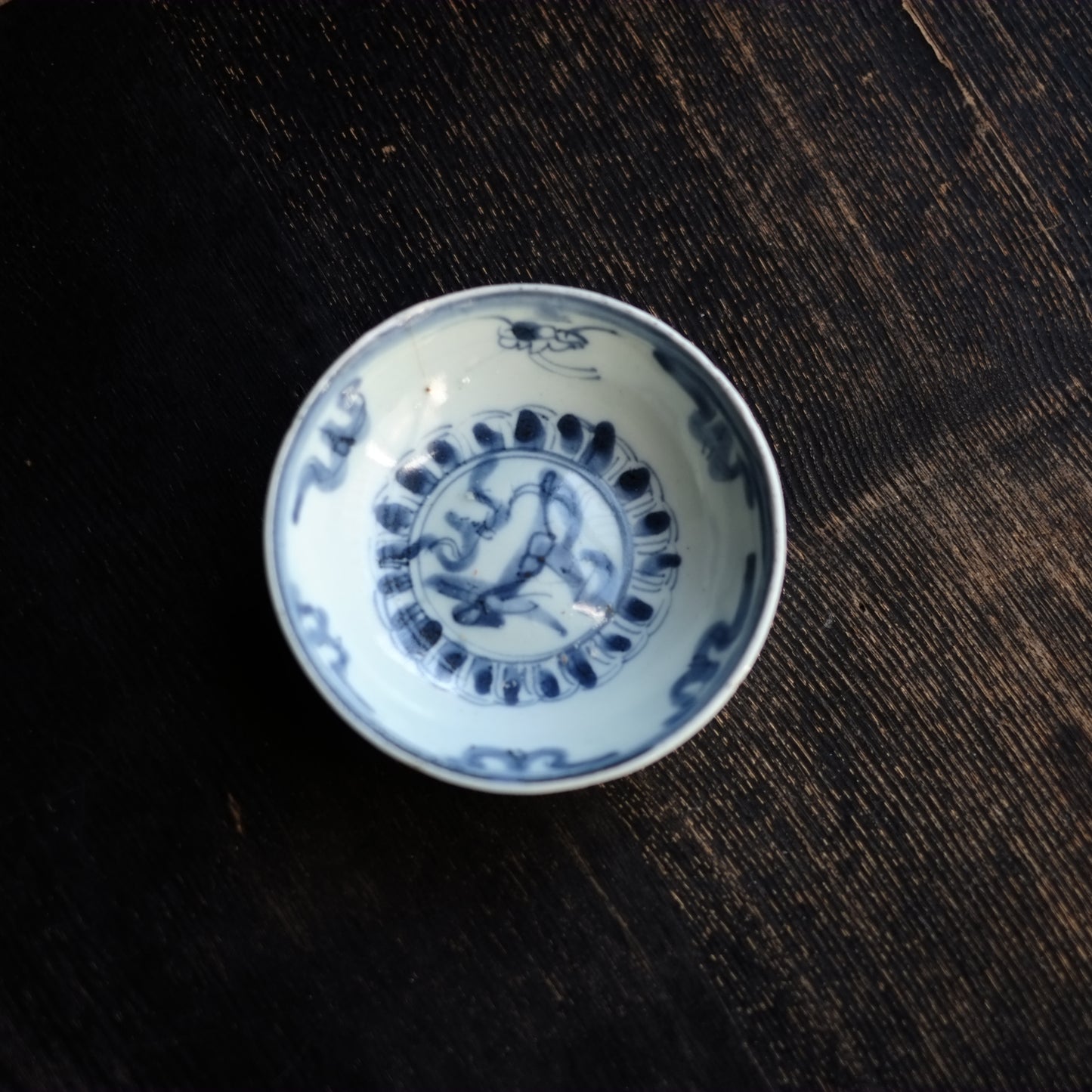 青花 小皿 平盃 (明末清初)