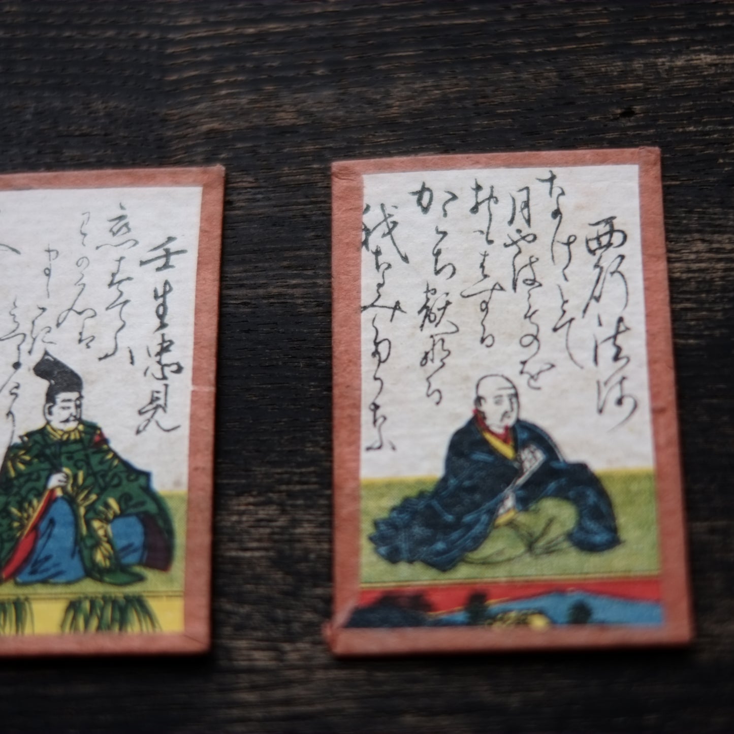 百人一首 彩色 時代歌留多 木箱付 (明治-大正時代)