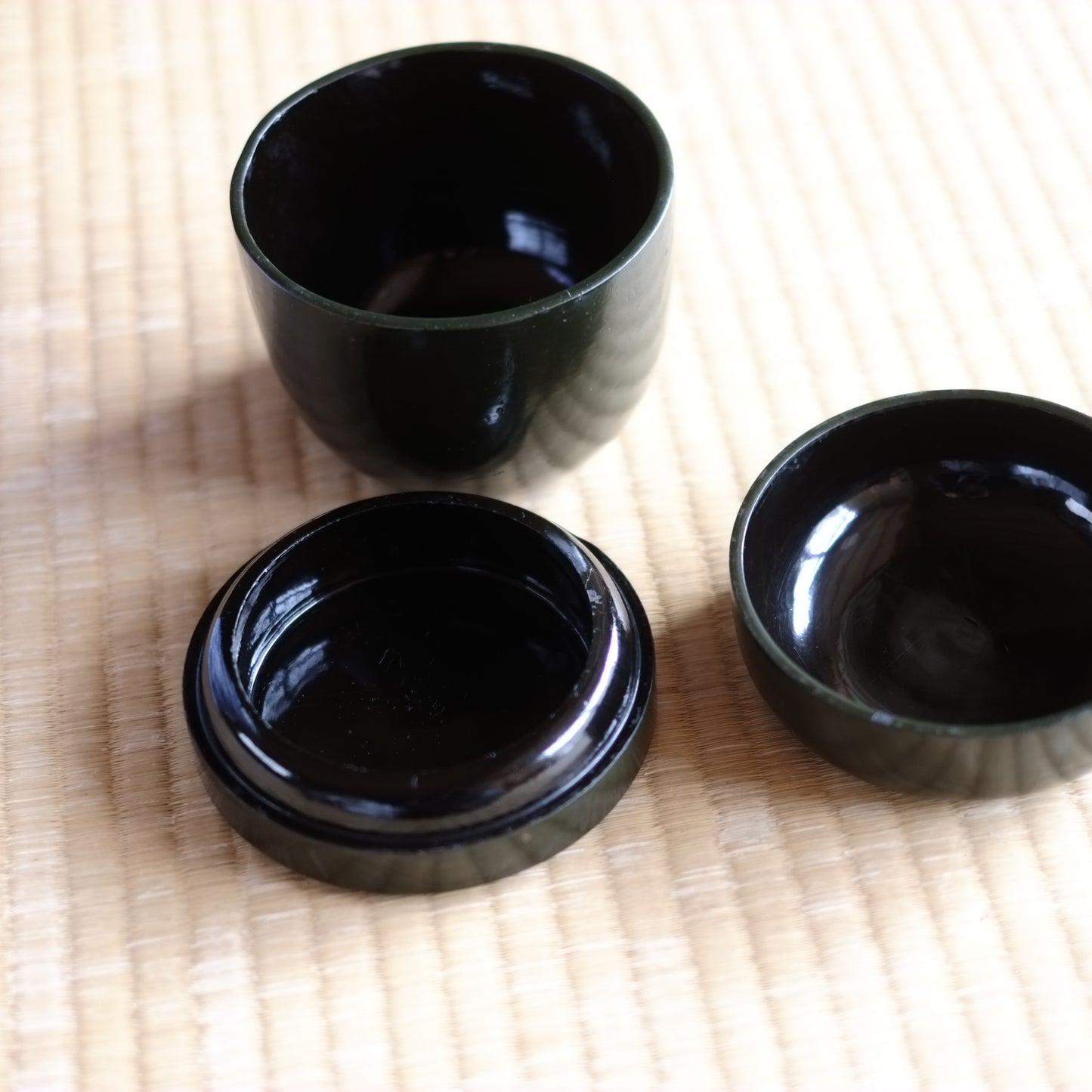 時代 青漆底黒塗 蓋付 信玄弁当 (明治期頃 19世紀)