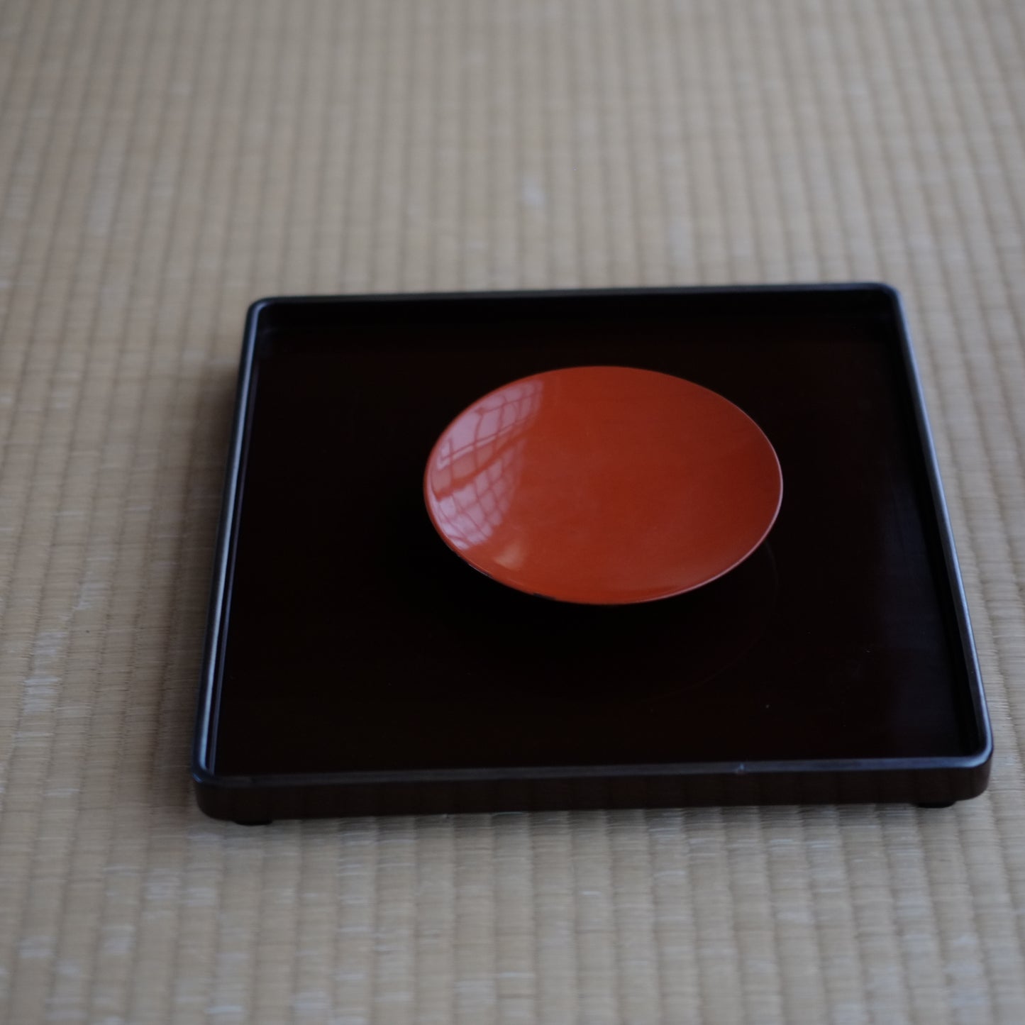 時代 朱漆塗 大平皿(江戸時代)