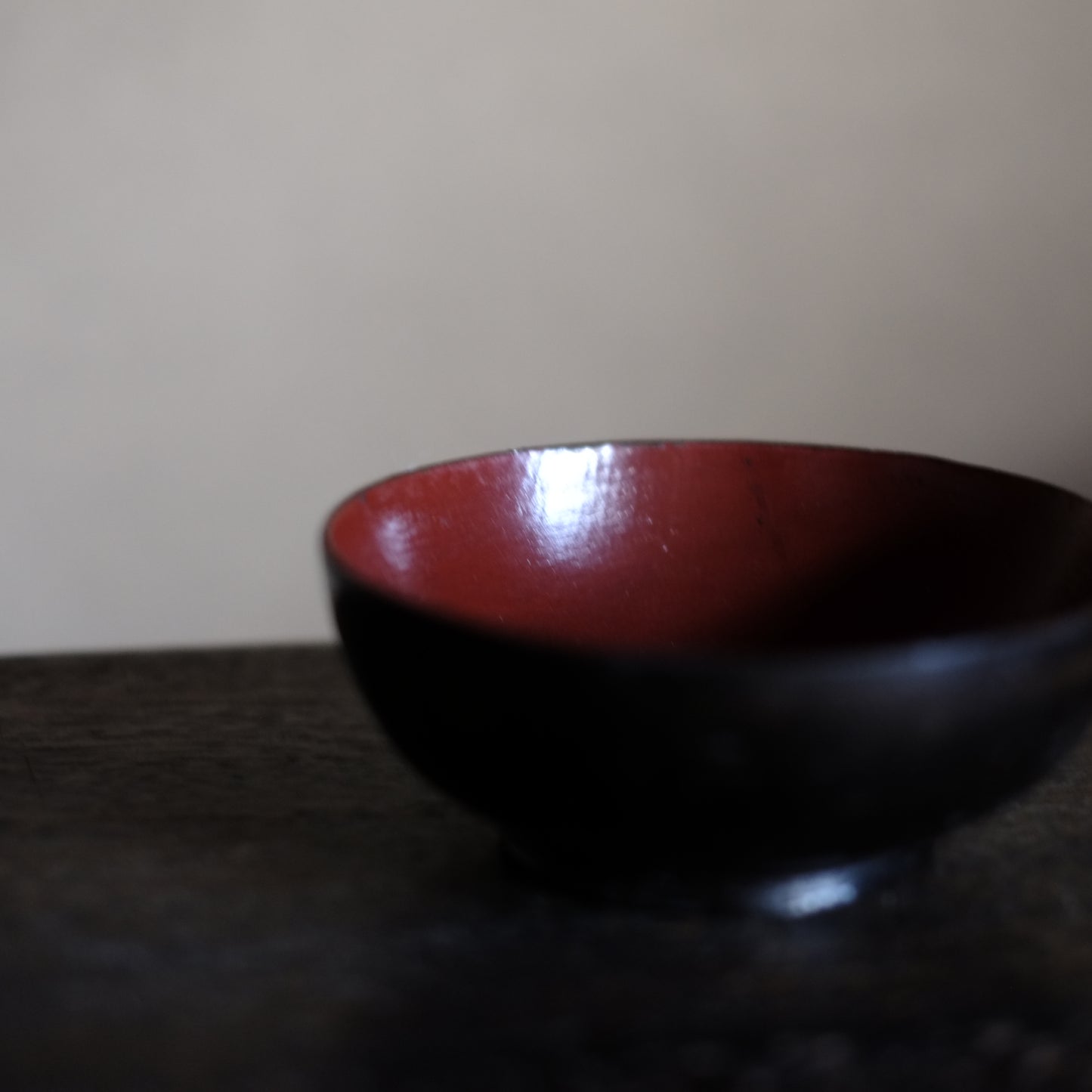 時代 侘外黒内赤漆 小椀 (江戸時代)