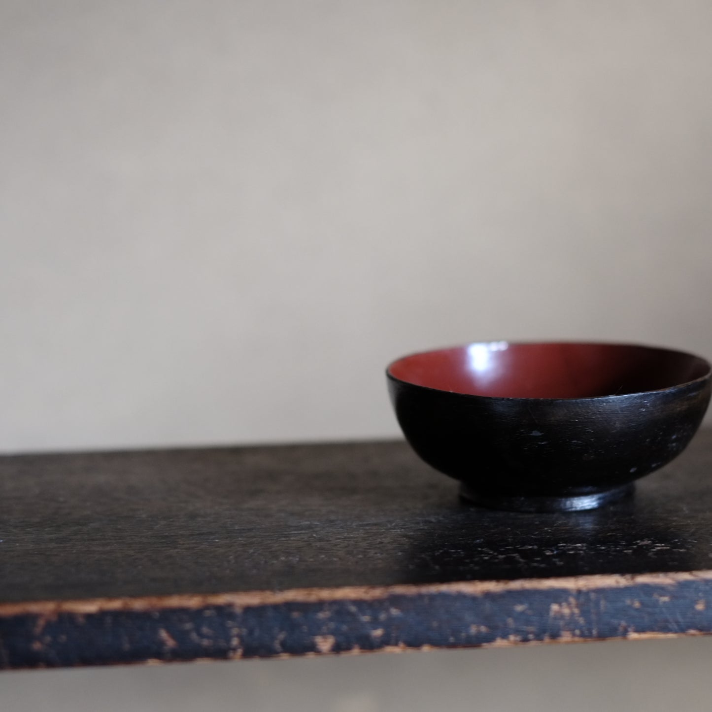 時代 侘外黒内赤漆 小椀 (江戸時代)