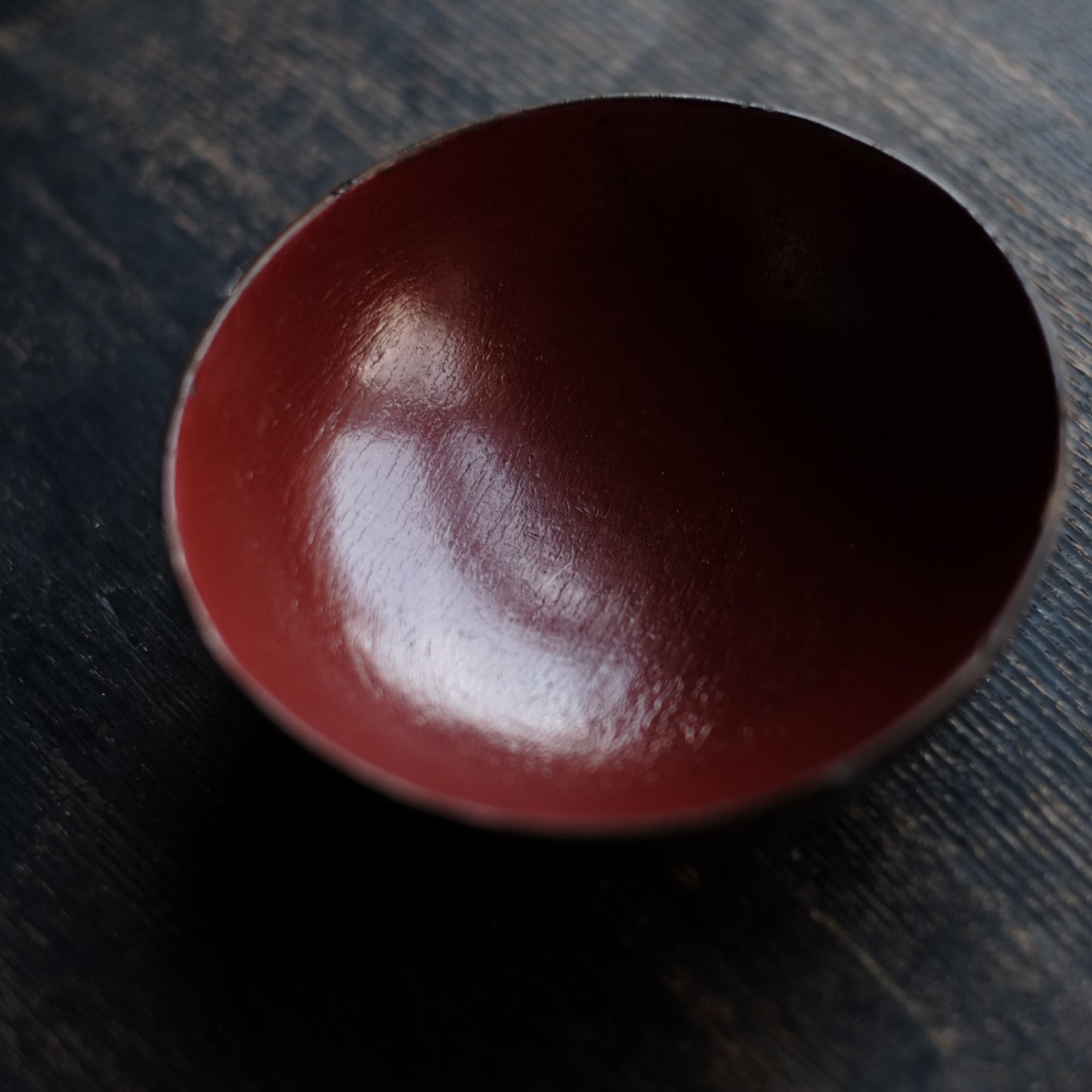 時代 侘外黒内赤漆 小椀 (江戸時代)