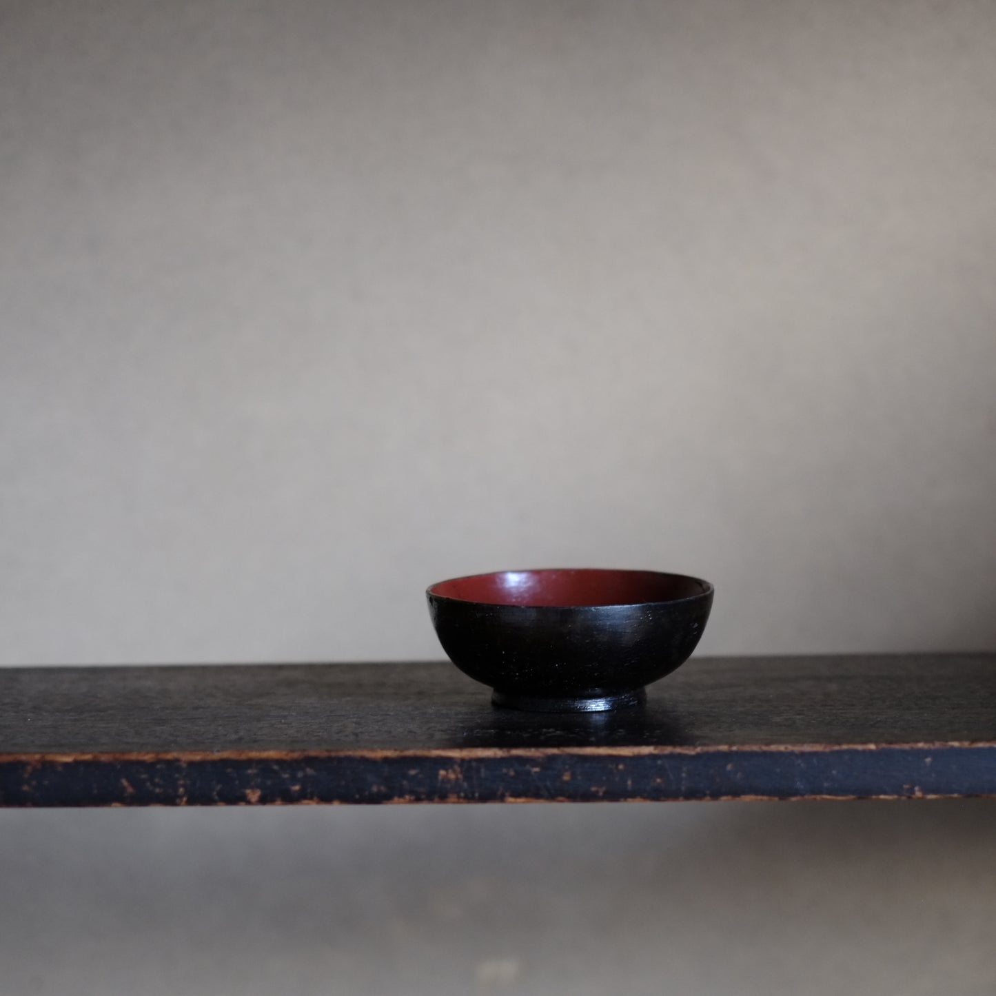 時代 侘外黒内赤漆 小椀 (江戸時代)