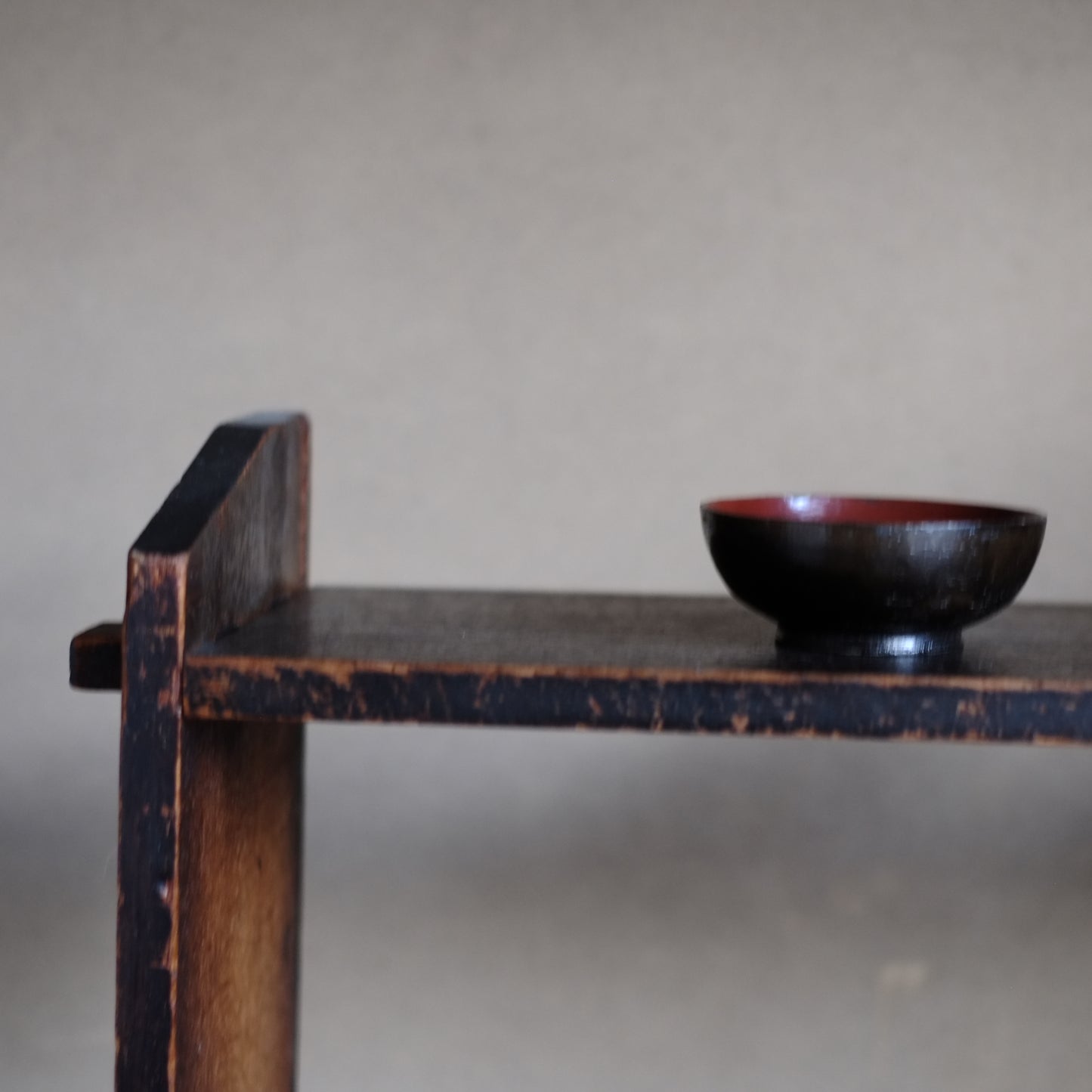 時代 侘外黒内赤漆 小椀 (江戸時代)