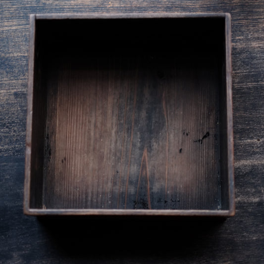 時代 春慶塗 蓋付箱 (明治期頃)