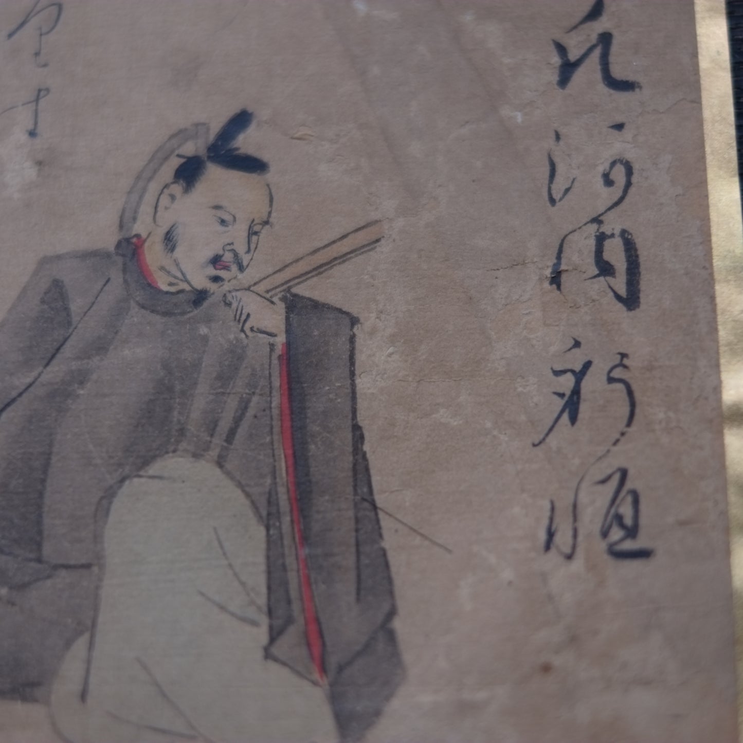 肉筆彩筆 三十六歌仙書画色紙 凡河内 躬恒 (江戸時代)