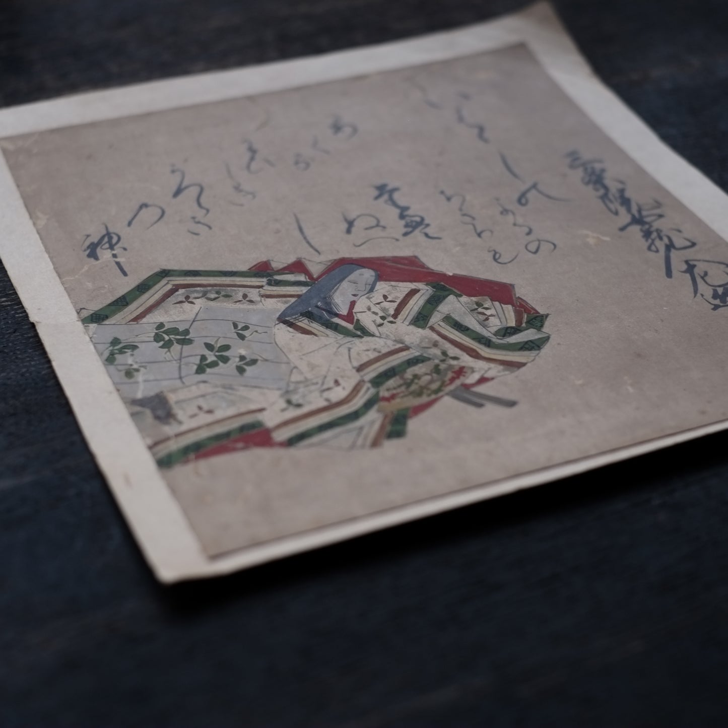 肉筆彩筆 三十六歌仙絵色紙 小大君 (江戸時代)