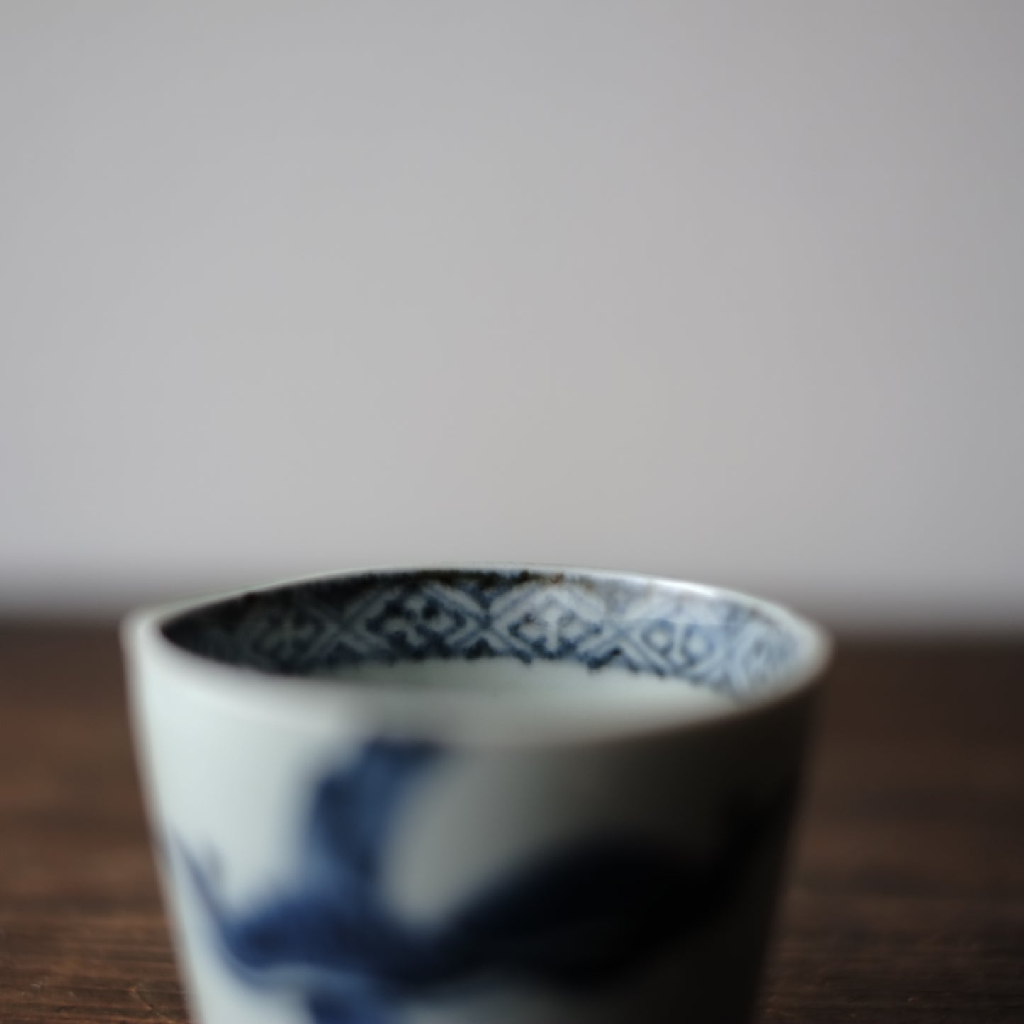 時代 松文染付 蕎麦猪口 (江戸時代)