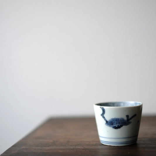 時代 松文染付 蕎麦猪口 (江戸時代)