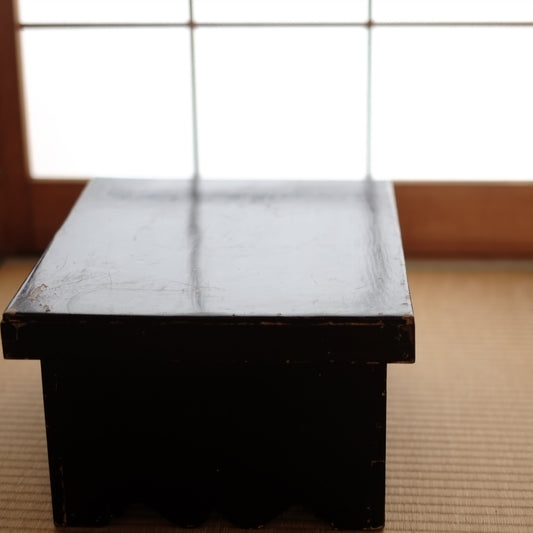 時代 内朱外黒漆塗 蓋付箱 (江戸-明治)