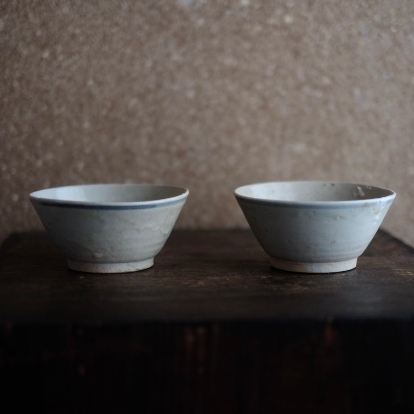 時代 青花輪線文 茶碗・小鉢(清朝)