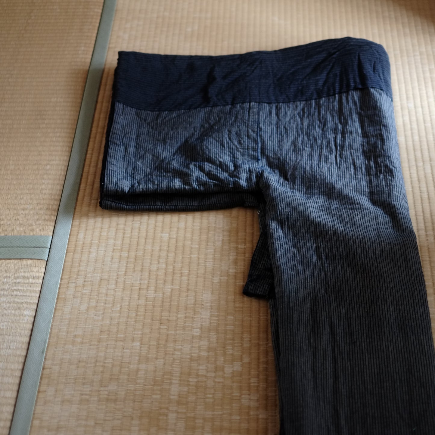 時代 縞木綿 綿入半纏 着物 (明治-昭和初期)