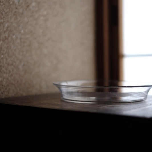 時代 吹きガラス 端反り平皿