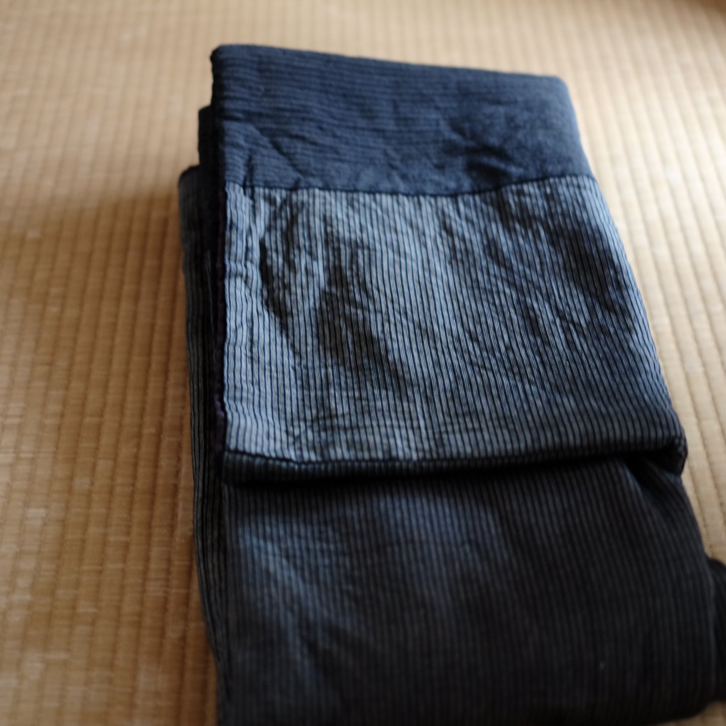 時代 縞木綿 綿入半纏 着物 (明治-昭和初期)