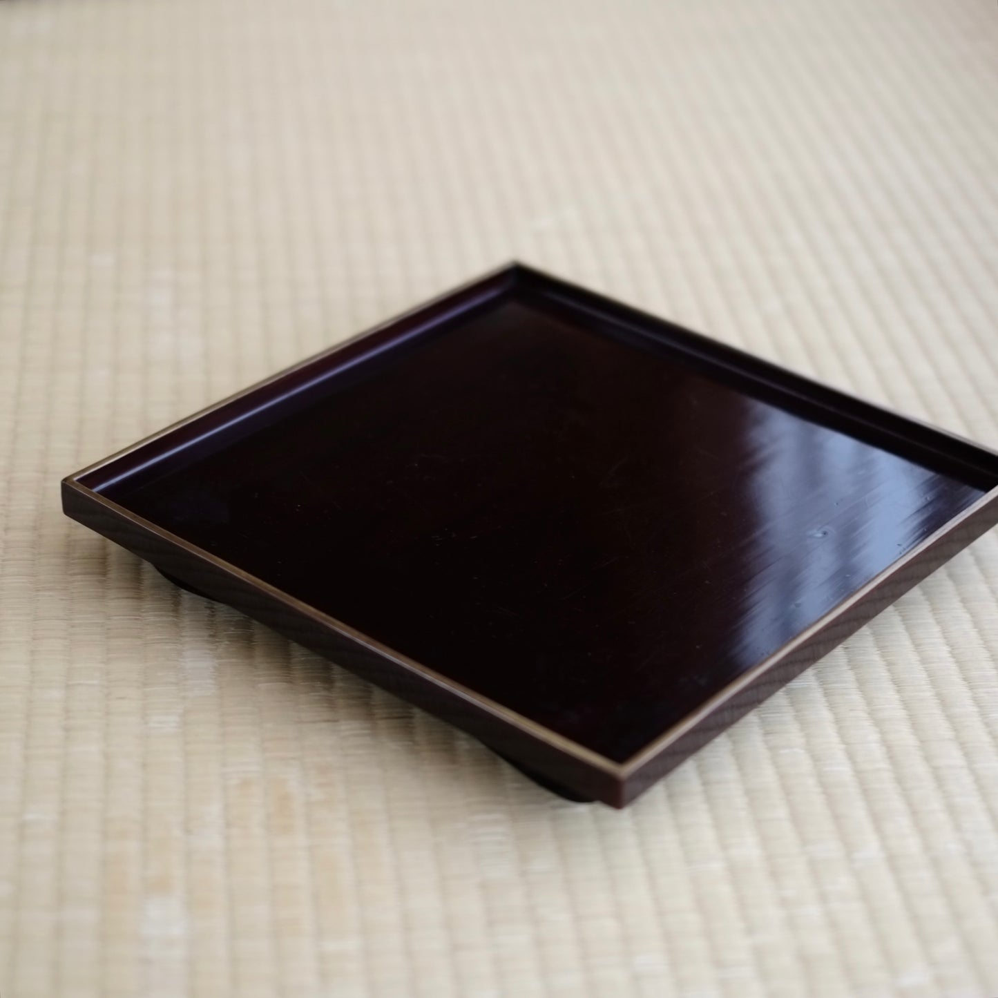 時代 縁金黒漆塗 足打折敷 角膳 (19世紀)