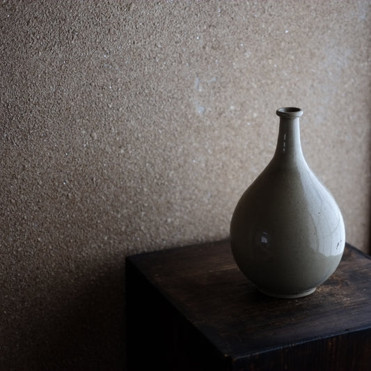 時代 灰釉徳利 (江戸後期-明治時代) 19世紀