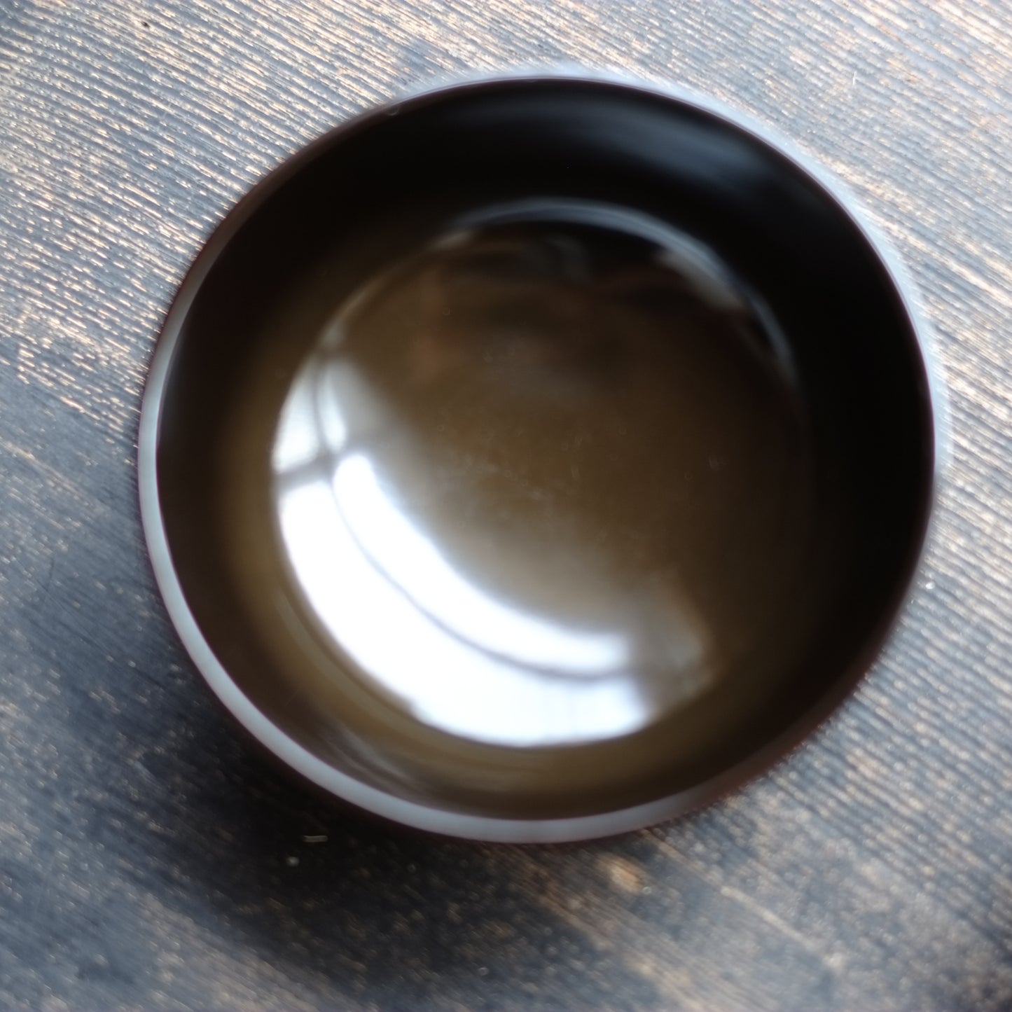 時代 黒漆塗 利休形蓋付丸椀 (江戸末-明治中期頃)