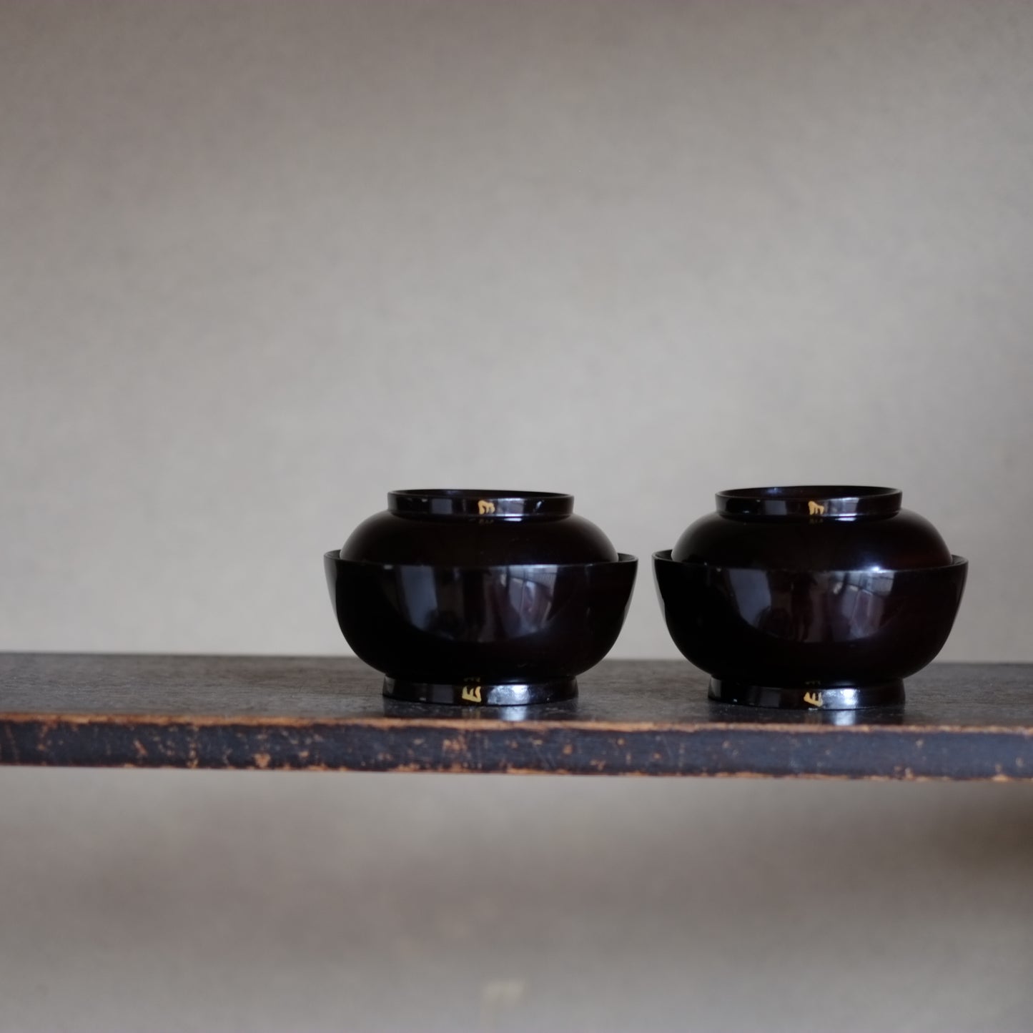 時代 布着黒漆塗蓋付菓子椀 (江戸時代)
