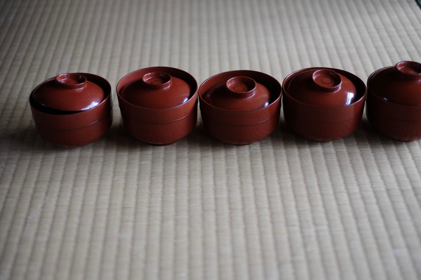 時代 吉野地方 朱塗蓋付壺椀 B (江戸時代)