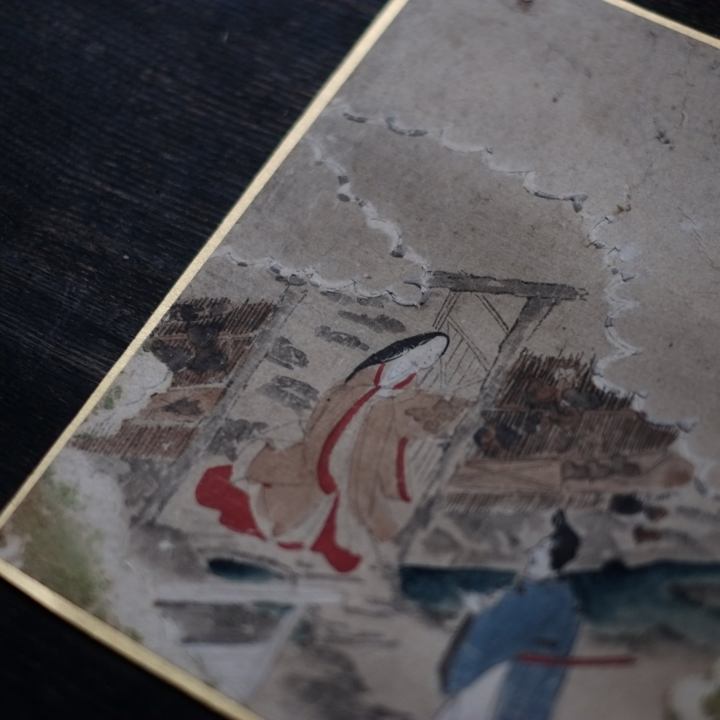 肉筆彩色画 源氏物語絵色紙帖「夕顔」