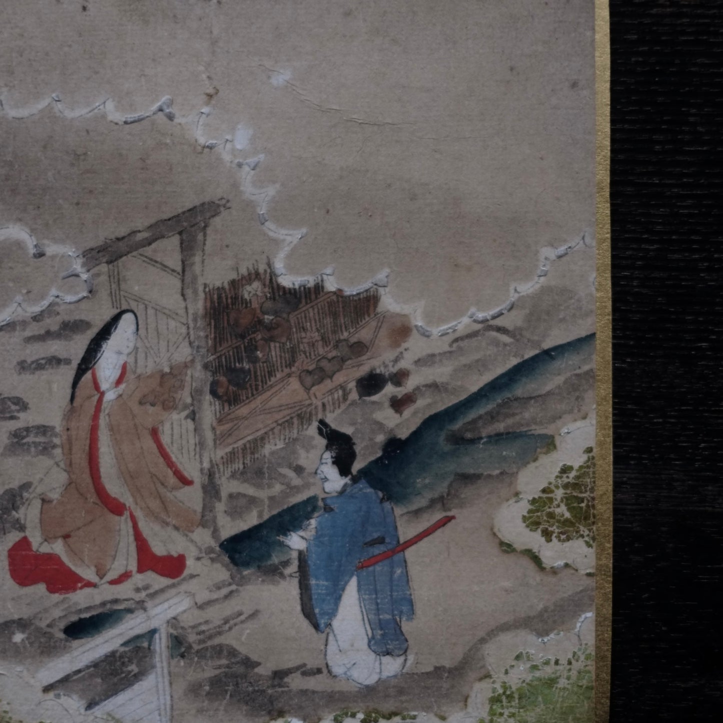 肉筆彩色画 源氏物語絵色紙帖「夕顔」