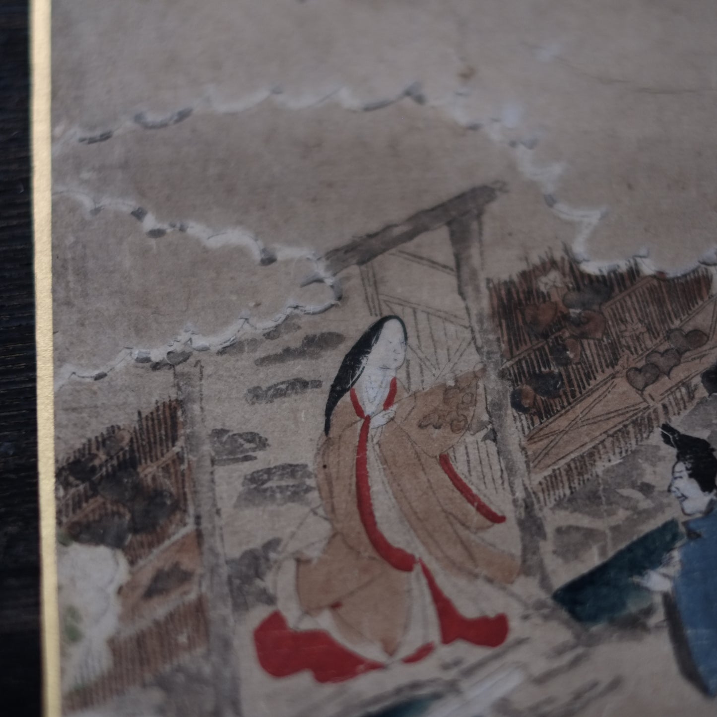 肉筆彩色画 源氏物語絵色紙帖「夕顔」