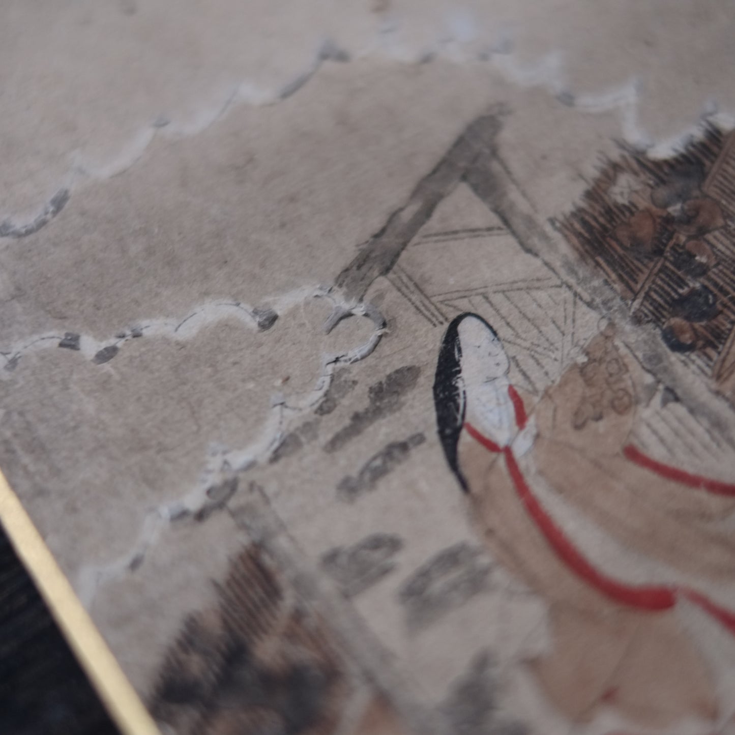 肉筆彩色画 源氏物語絵色紙帖「夕顔」