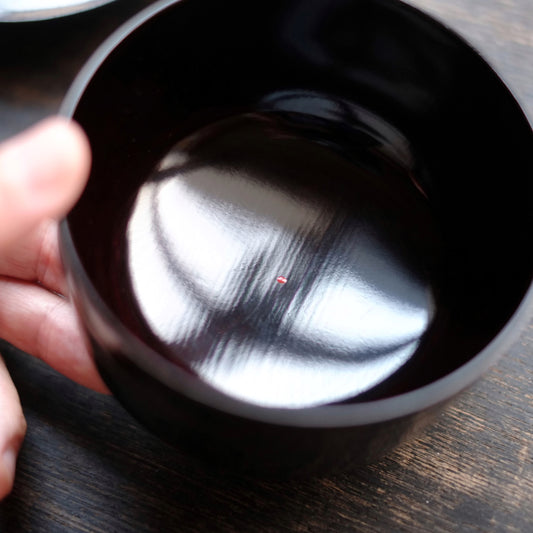 時代 真塗黒漆蓋付壺椀(江戸時代)