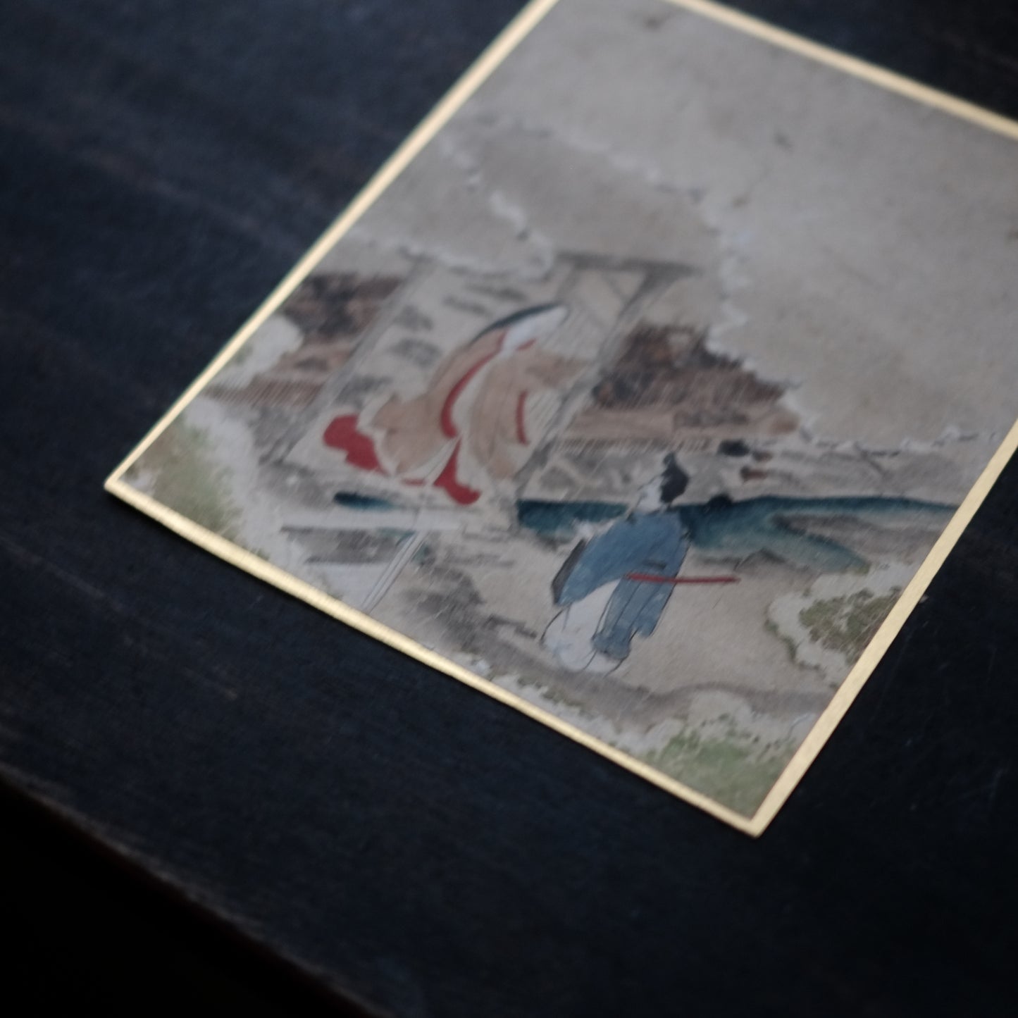 肉筆彩色画 源氏物語絵色紙帖「夕顔」