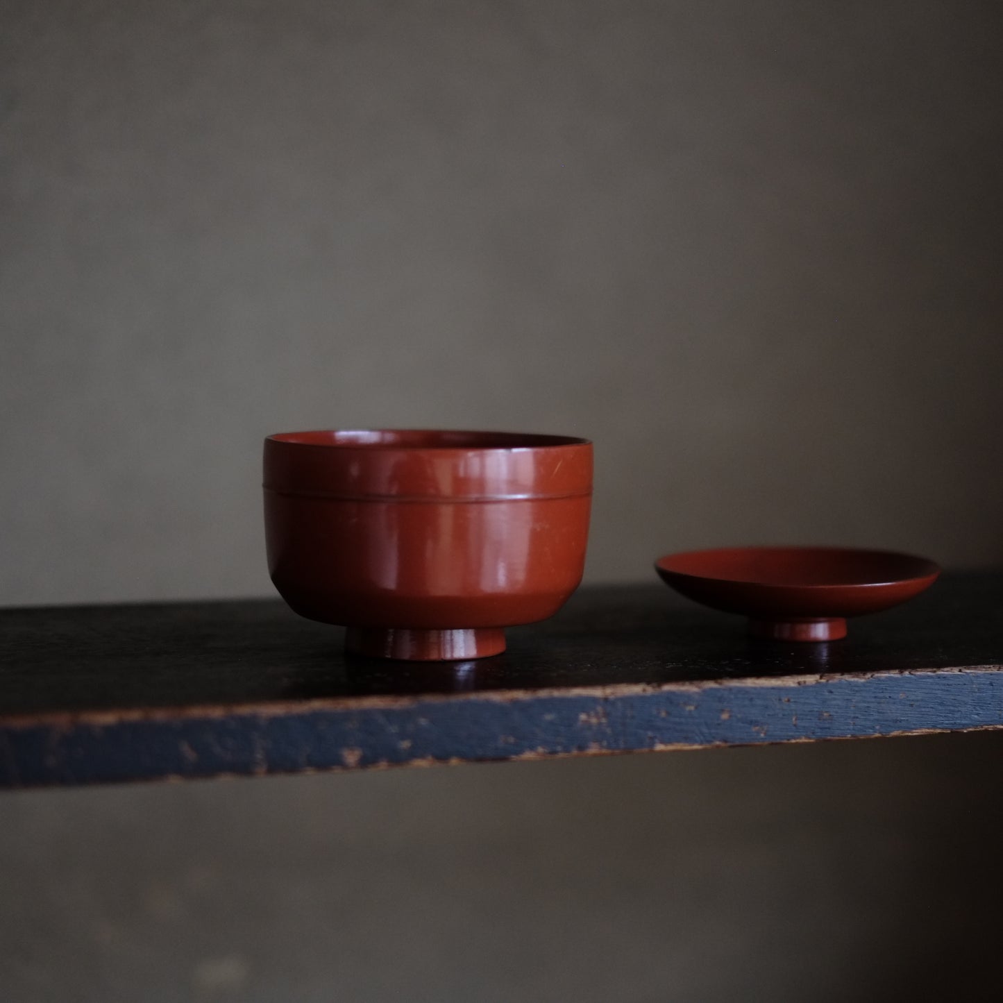時代 吉野地方 朱塗蓋付壺椀 A (江戸時代)